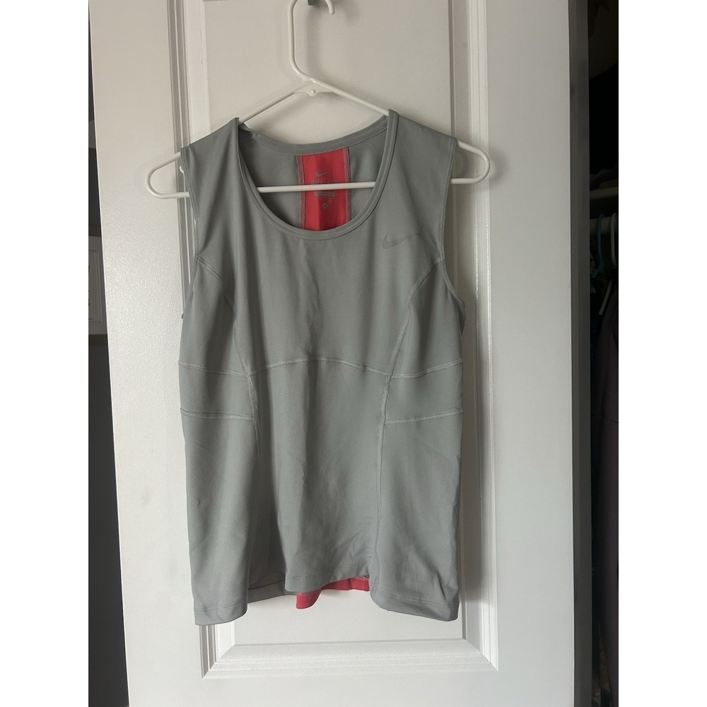 Nike Dri-Fit Women's Gray Pink Tank Top Athletic Size M